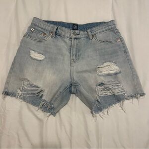 GAP Women's Ripped Light Blue Jean Shorts